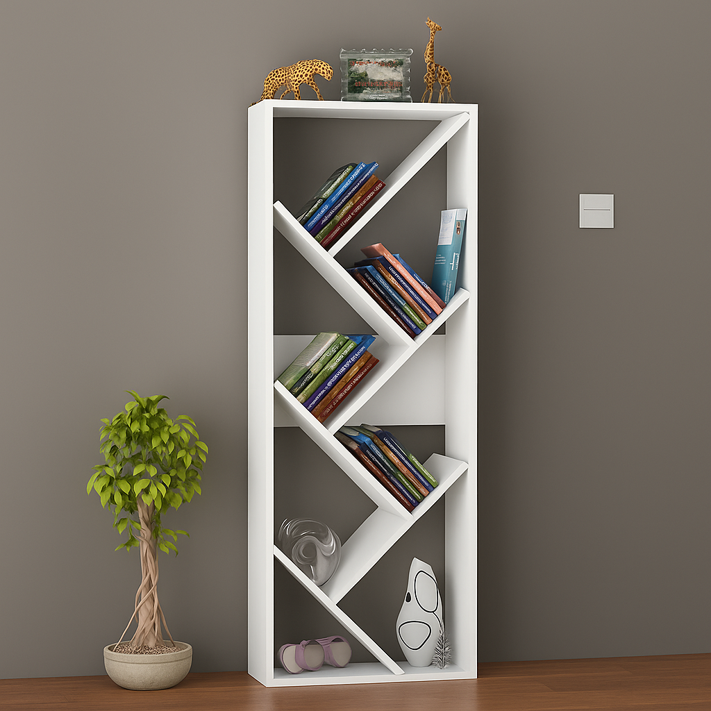 White Zigzag Bookshelf