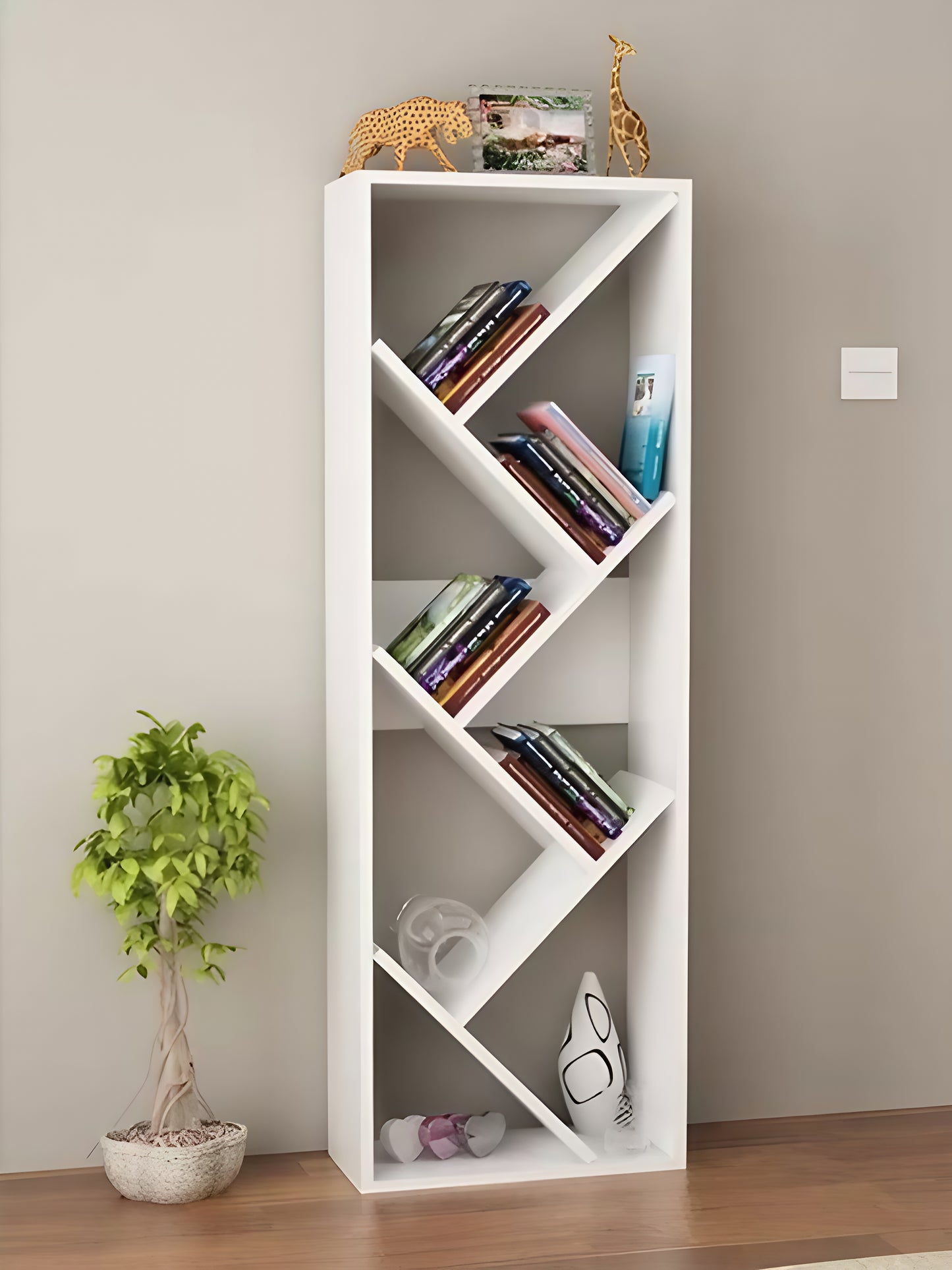 White Zigzag Bookshelf