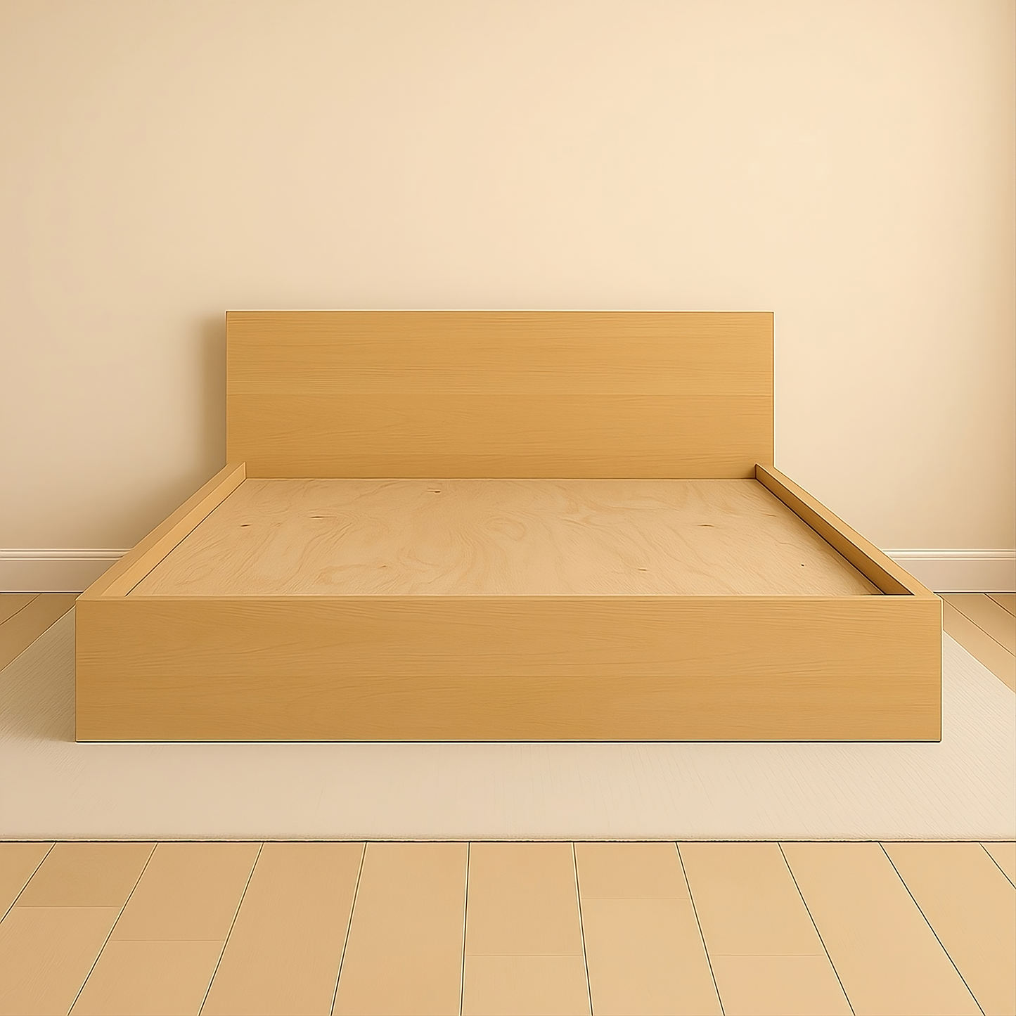 Engineered Wood Platform Bed with Storage Box Inbuilt