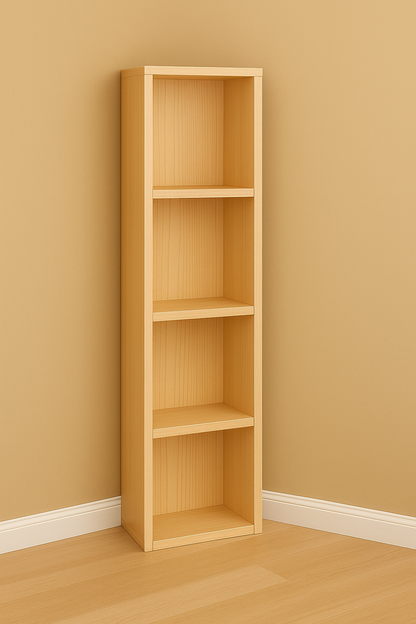 Solid Pine Wood 4-Tier Storage Rack