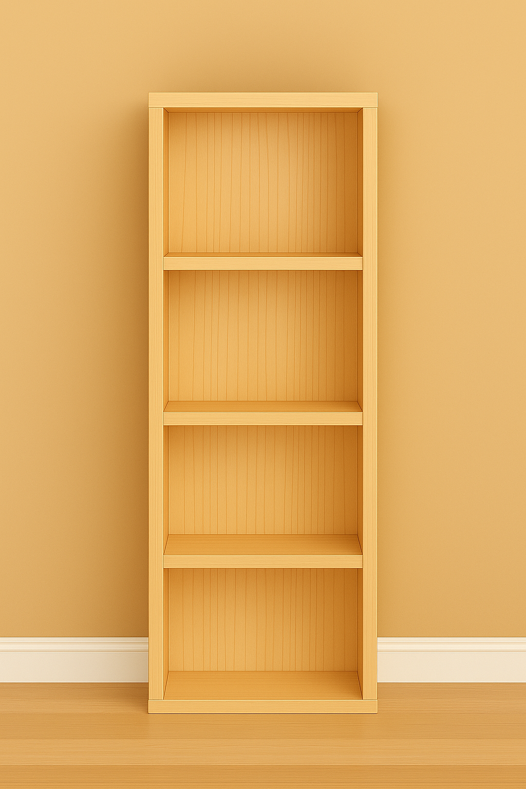 Solid Pine Wood 4-Tier Storage Rack