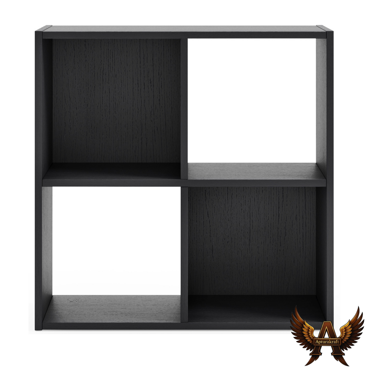 Black Engineered Wood 4-Cube Organizer