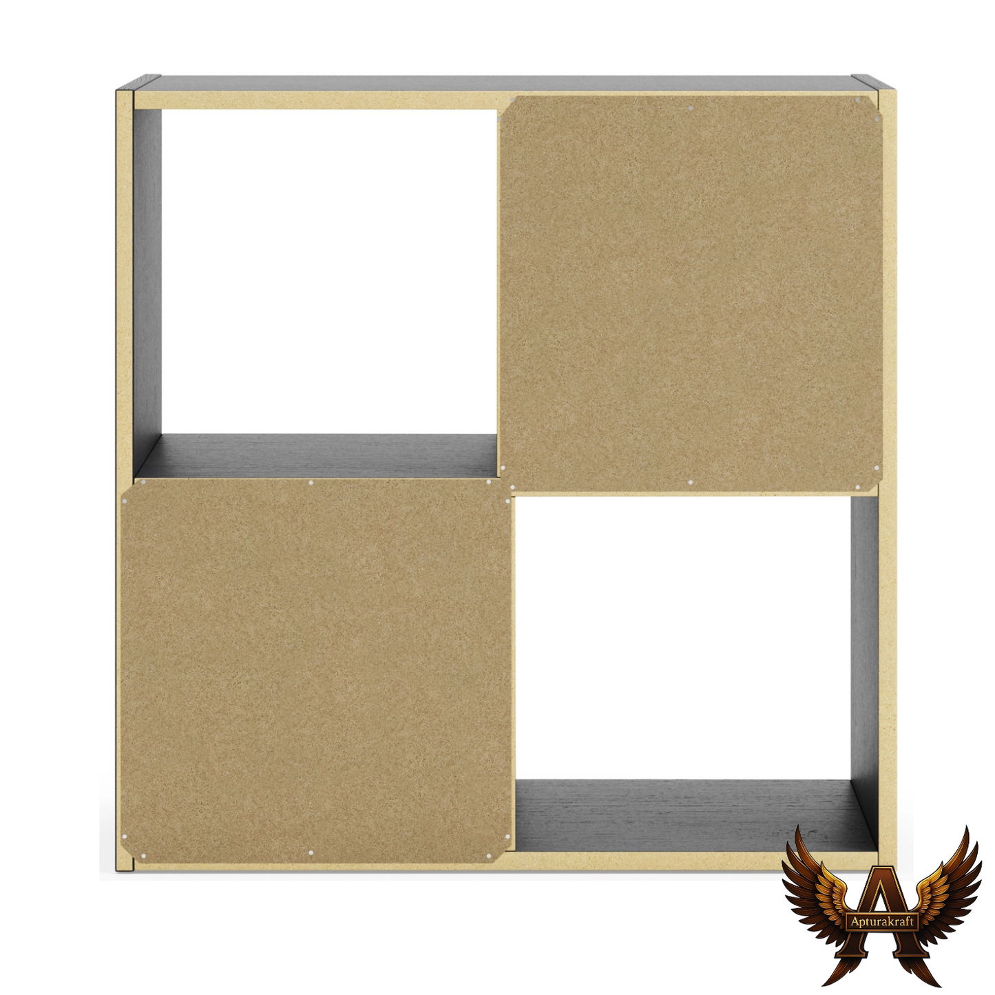 Black Engineered Wood 4-Cube Organizer