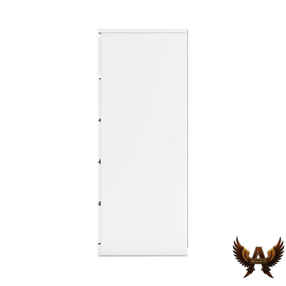 White Engineered Wood 5-Drawer Storage Tower