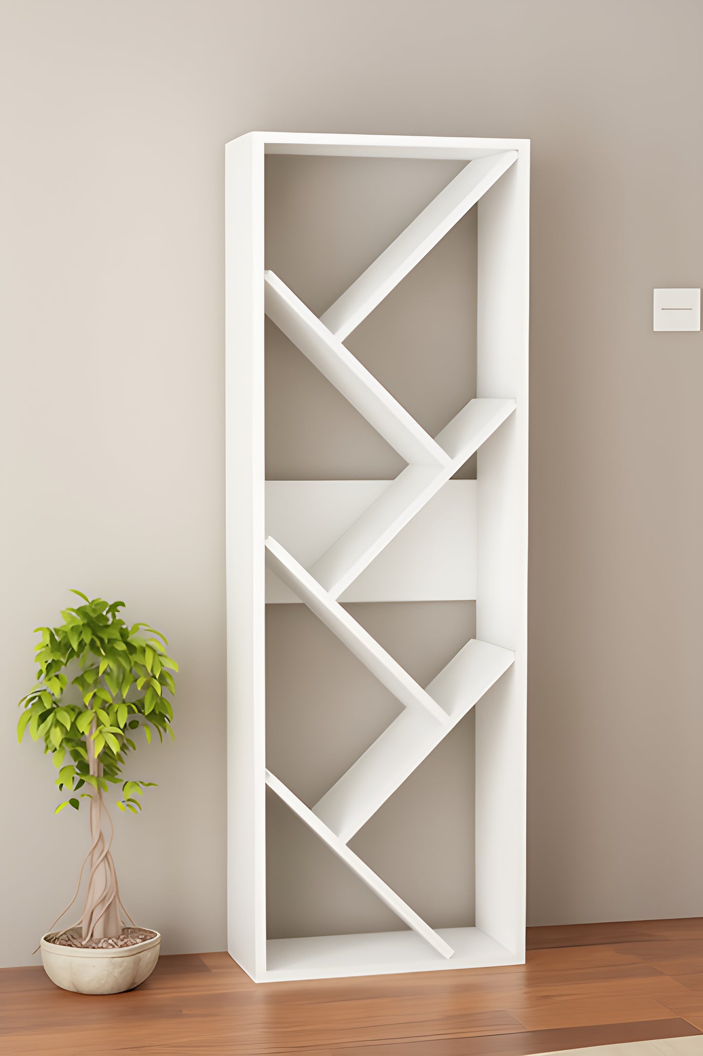 White Zigzag Bookshelf